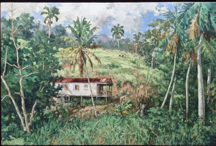 Paisaje de Guayanilla, óleo sobre lino de William Maldonado